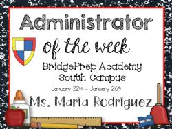 BridgePrep Administrator of the Week